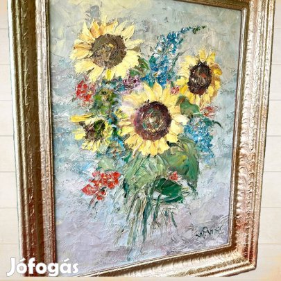 Antik Bútor - Festmény - Virágcsendélet