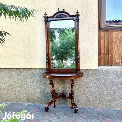 Antik Bútor - Ónémet konzol asztal tükörrel