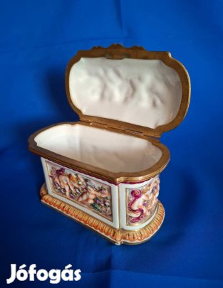 Antik Capodimonte ékszertartó! 1860!