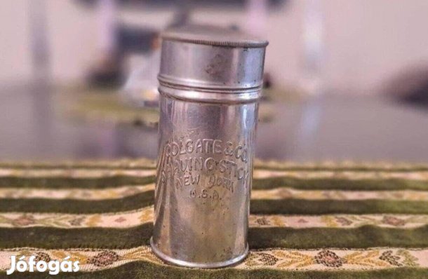 Antik Colgate fémtégely