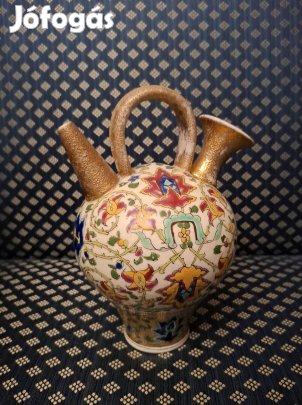 Antik Fischer aranybrokát kancsó!