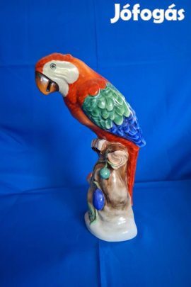 Antik Herendi csodaszép papagáj! 27cm!