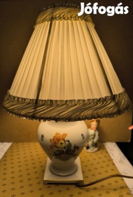 Antik Herendi porcelán lámpa ernyővel