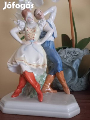 Antik Herendi porcelán táncoló pár