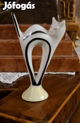 Antik Hollóházi mini art deco cica!