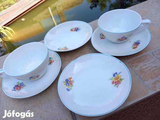 Antik Hollóházi porcelán kávés készlet két főre