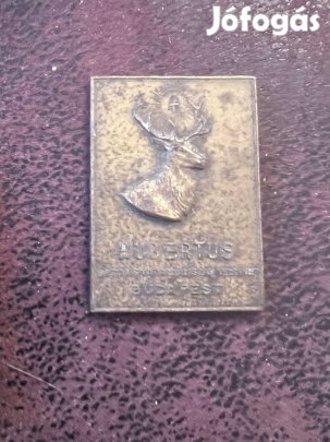 Antik Hubertus bronz plakett (Budapest)