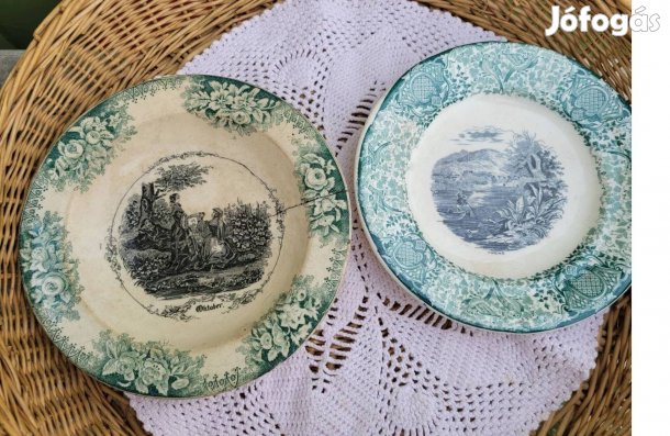Antik Imperial Ironstone China fajansz tányér pár