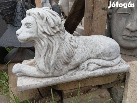 Antik Kastély kerti 60cm kő Oroszlán szobor Eredeti Fagyálló műkő