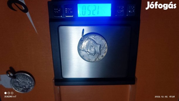 Antik Kennedy ezüst féldolláros medál ritkaság. Utánvét 