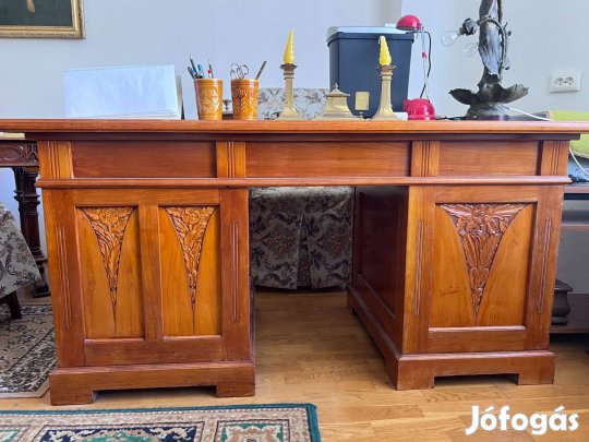 Antik Könyvesszekrény és Íróasztal szett