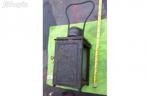 Antik MÁV vasutas fém lámpa foxpost is