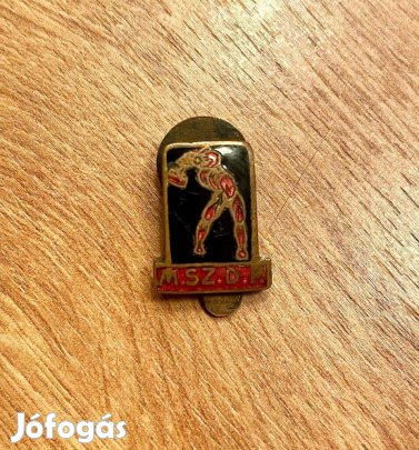 Antik MSzDP - szocdem gomblyukjelvény, jelzett Jeoruschek
