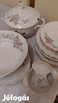 Antik MZ Cseszlovák Bridal Rose étkészlet