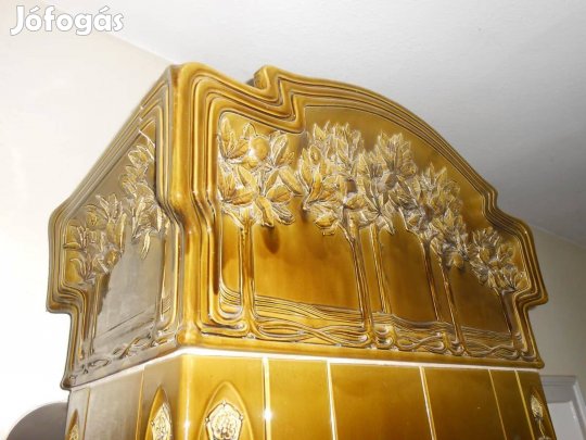 Antik Meisseni cserépkályha hatalmas, 1910-ből