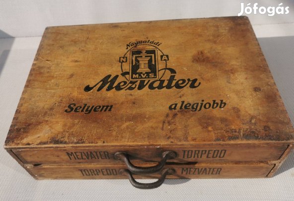 Antik Mezvater Torpedo 2 fiókos cérnás doboz Mez sokfiókos tároló