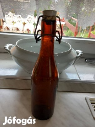 Antik Német csatos sörös üveg 0,5 l-es