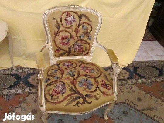 Antik Neobarokk Barokk Fotel Karfás Szék Gobelin Kárpittal