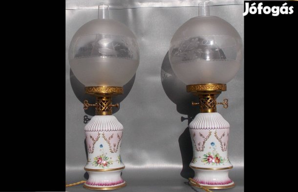 Antik Sevres porcelán asztali lámpa pár