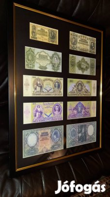 Antik Több Bankjegy Kollekció, Luxus Keretbe foglalt Exkluzív Ajándék