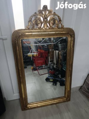 Antik XIX.századi nagy méretű díszes kastély tükör