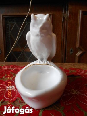 Antik Zsolnay bagoly névjegytartó