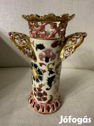 Antik Zsolnay extra szárnyas váza! 1889!