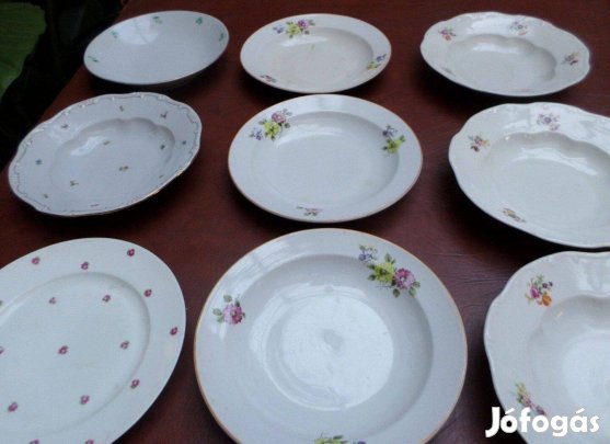 Antik Zsolnay porcelán tányér készlet