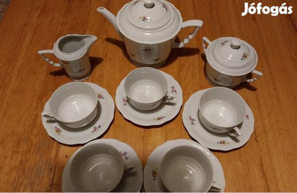 Antik Zsolnay porcelán teás készlet