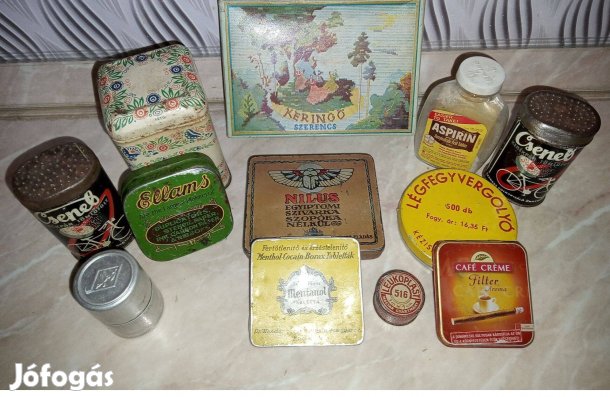 Antik ,és retro pléh dobozok egyben 4500 ft