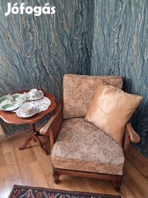 Antik, kényelmes, Chippandale goblein fotel