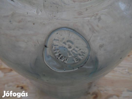 Antik, nagy méretű - 5 literes, fújt üveg, szélesszájú befőttes üveg,