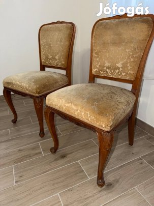 Antik, régi fa faragott étkezőszékek