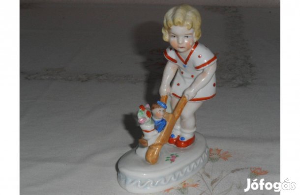 Antik, régi német porcelán figura, nipp