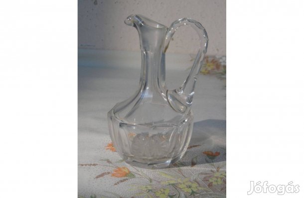 Antik, régi üveg olajos, ecetes kancsó