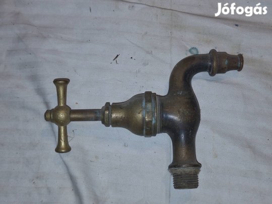 Antik, retró, sárgaréz kerti csap