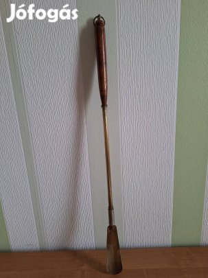 Antik, rugós, hosszúnyelű cipőkanál