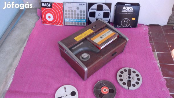Antik, szalagos kazetta Redffusion 4 sáv háttér "england" magnó