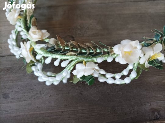 Antik, vintage csodaszép viaszvirágos menyasszonyi fejdísz, hajdísz