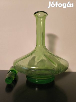Antik, zöld dugós üveg 