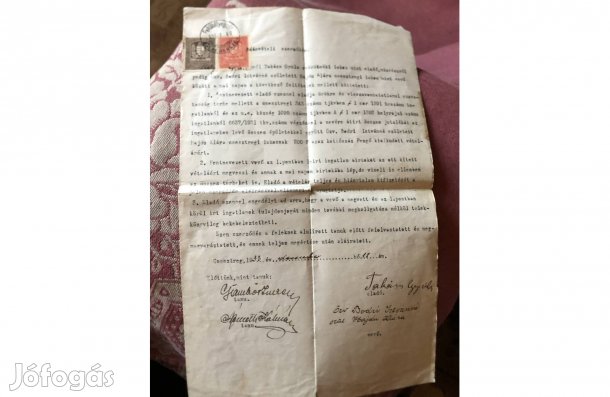 Antik adásvételi szerződés 1000 Ft