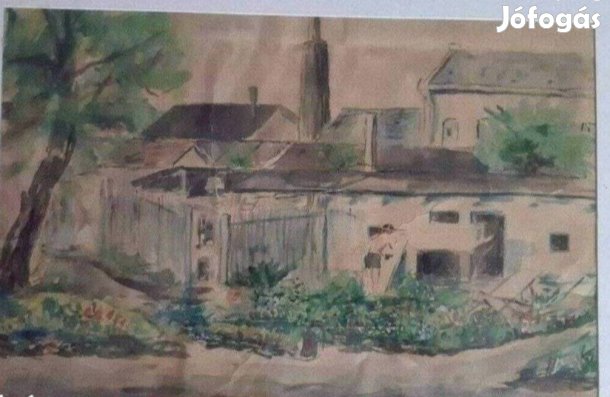 Antik akvarell festmény