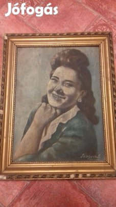 Antik akvarell vászon festmény Szegedi jelzéssel