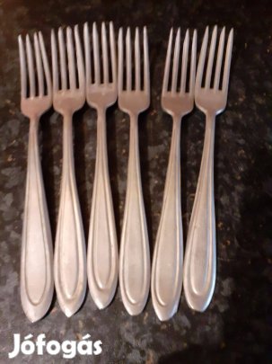 Antik alumínium villa 6 db és kés 6 db jelzett