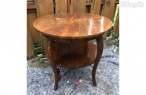 Antik asztal ,fa intarzia étkezőasztal 28000 Ft :Lenti