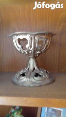 Antik barokk petróleum lámpa aljzat de lehet bonbontartó is 15x15cm