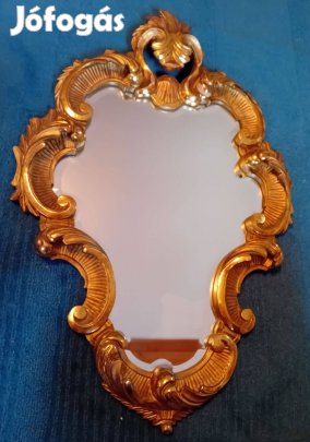 Antik barokk tükör 80 x 54 cm, aranyozott keret, hibátlan