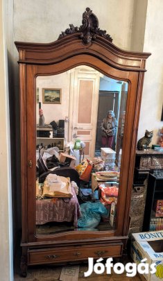 Antik barokk tükrös gardrób,ruhásszekrény 1