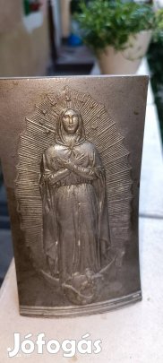 Antik bronz Szűz Mária szobor kép . Egyedi. Utánvét 