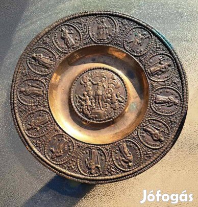 Antik bronz szenttányér sorozat barokk falidísz